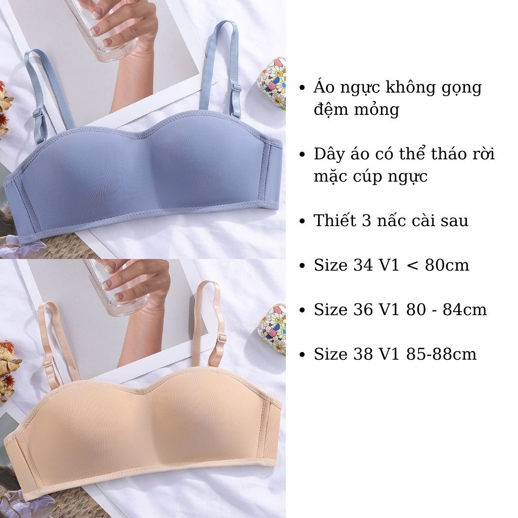 Áo ngực không gọng không dây nữ su mút mỏng, áo lót không dây mặc cúp ngực JOCOSI A4280
