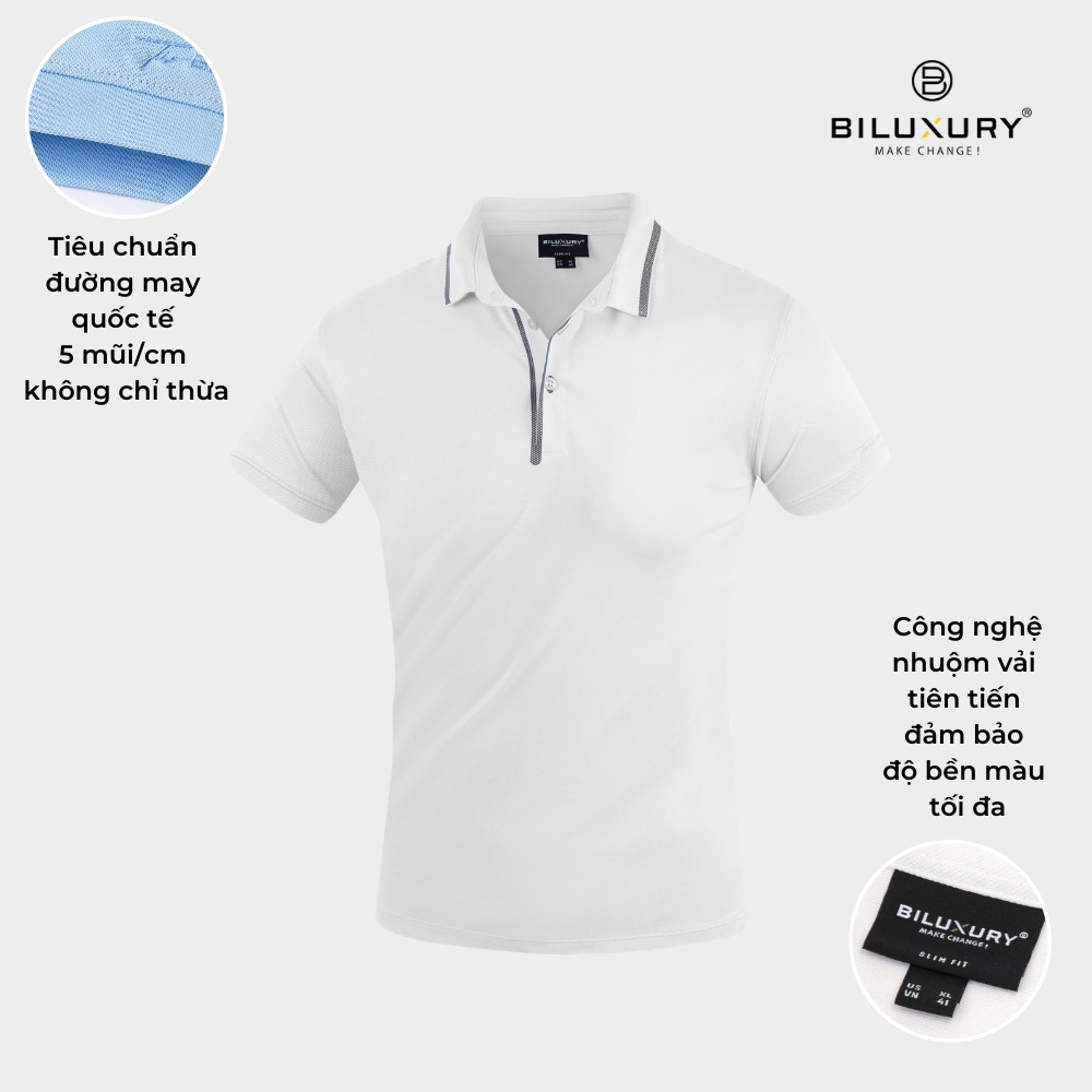 Áo polo nam Biluxury 5APCT014 coolmax siêu mềm mịn form slimfit