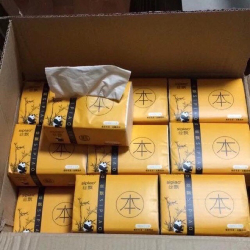 Thùng 30 Gói Giấy Ăn Gấu Trúc Siêu Dai Chính Hiệu Sipiao