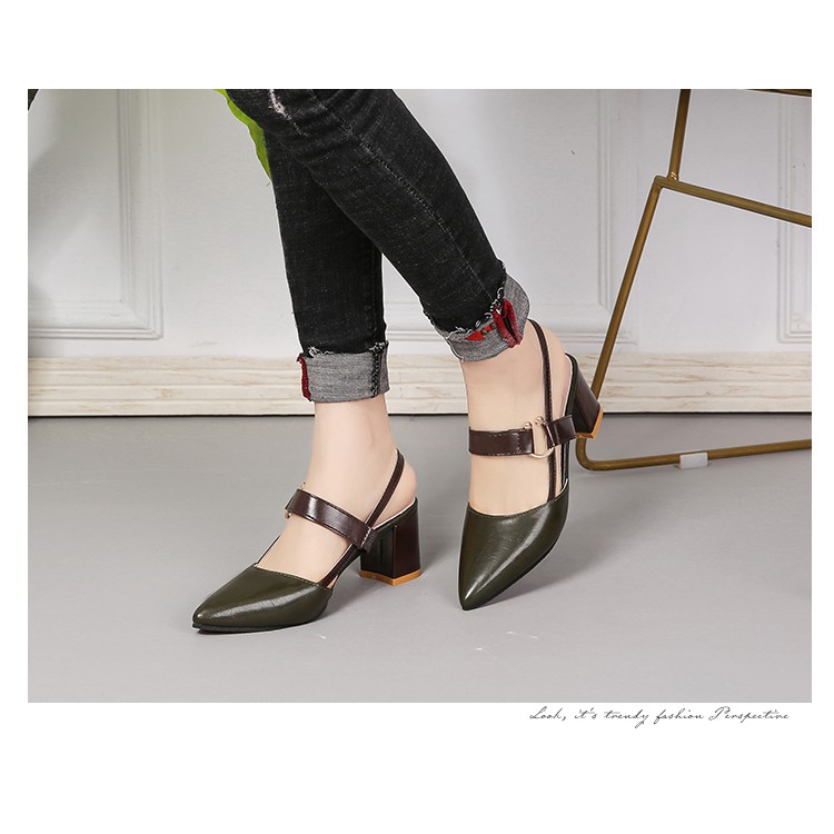 Giày Loafer Cao Gót 2.36 Inch Phong Cách Hàn Quốc (Size 34-42)