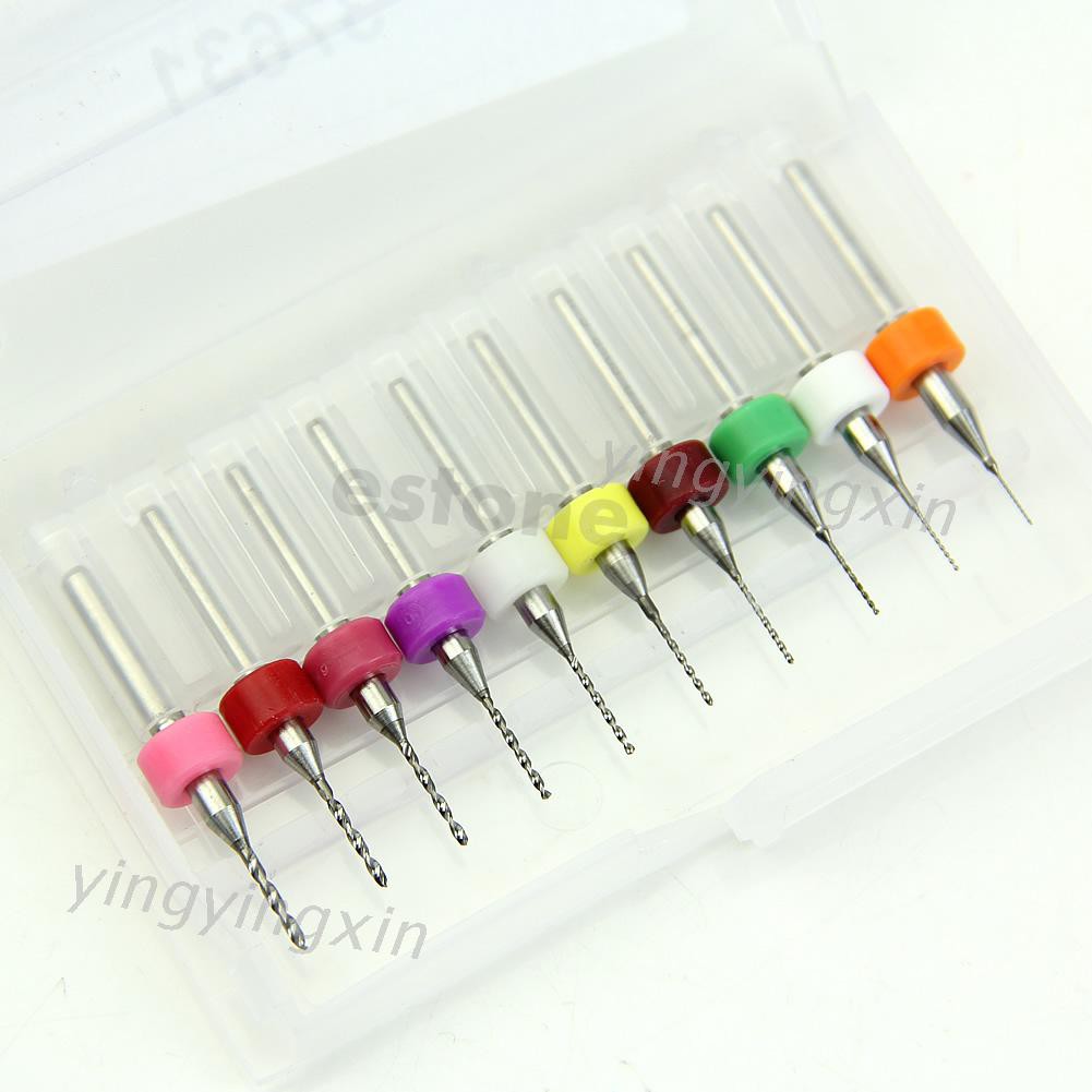 Bộ 10 mũi khoan bảng mạch PCB 0.3mm đến 1.2mm