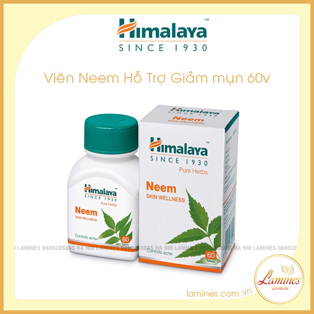 Himalaya Neem - Da đep sạch mụn, Hỗ Trợ Cải Thiện Mụn, Nuôi Dưỡng Và Bảo Vệ Da | 60 Viên