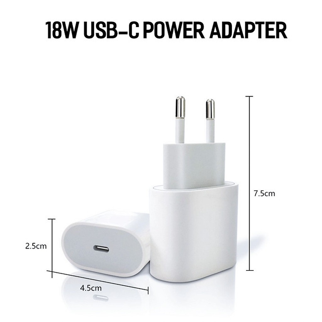 Bộ sạc nhanh ⚡ FREE SHIP ⚡Bộ sạc Iphone 18W công nghệ sạc siêu nhanh PD, cáp sạc nhanh USB-TypeC
