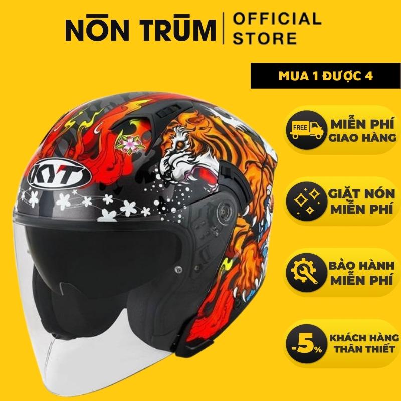 Mũ bảo hiểm 3/4 KYT NFJ có 2 kính chính hãng, bảo hành 12 tháng, giặt miễn phí 6 tháng tại hệ thống Nón Trùm