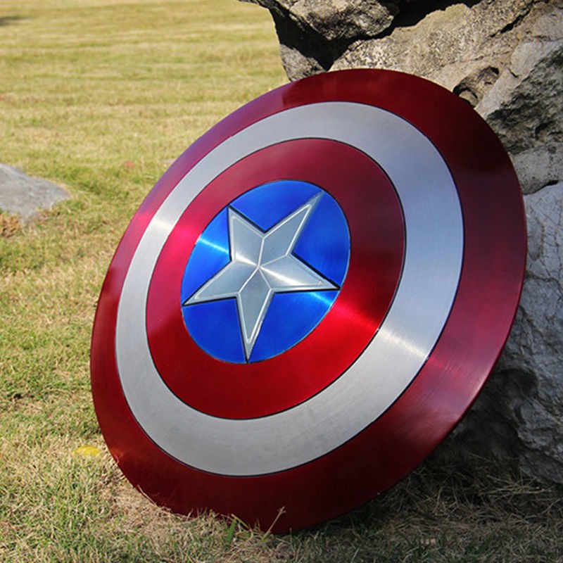 khiên nhựa Captain America 1: 1 sản xuất quy trình kéo dây kết cấu vẻ đẹp đội hình khiên tròn có thể cầm tay trang trí m