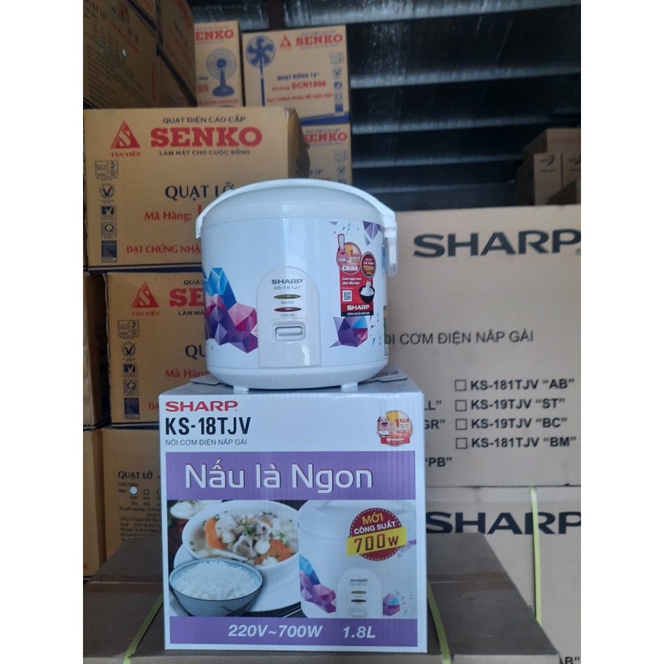 Nồi cơm điện nắp gài Sharp KS-18TJV 1,8L - Hàng Chính Hãng