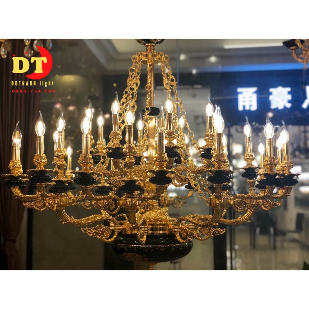 Đèn chùm nến hợp kim cao cấp nhiều tay phong cách cổ điển HTLK DCN