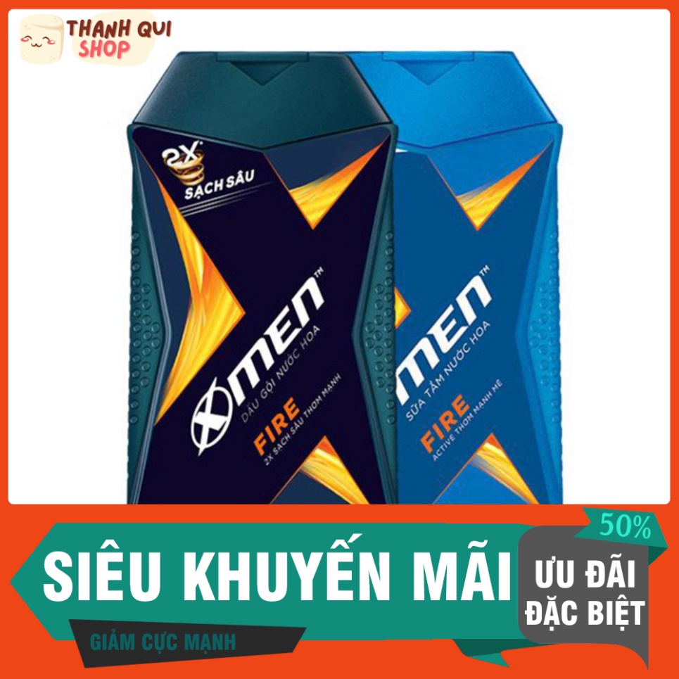 Combo Dầu Gội X-Men Nước hoa Fire 180G + Sữa Tắm X-Men Nước hoa Fire 180G- THANHQUI SHOP