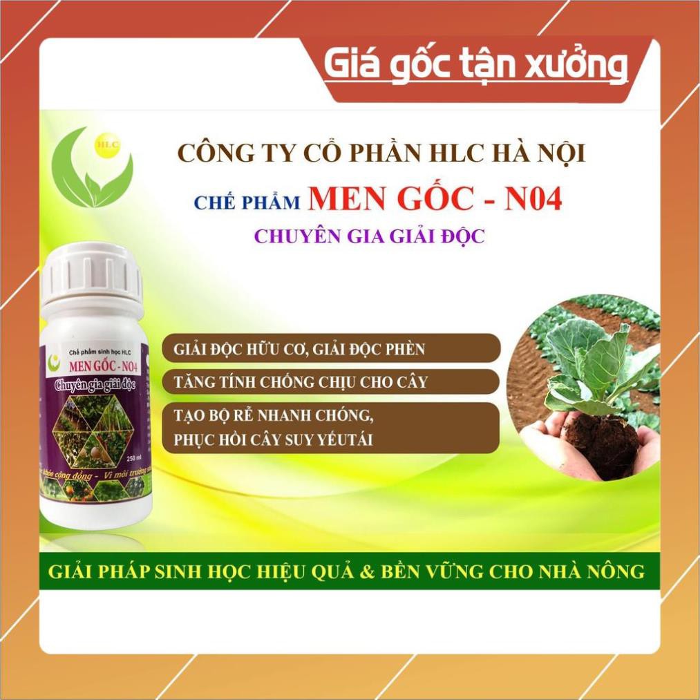 MEN GỐC NO4 250ML - CHUYÊN GIA GIẢI ĐỘC CHO CÂY TRỒNG BỊ NGỘ ĐỘC PHÂN BÓN, NGỘ ĐỘC THUỐC BVTV,...