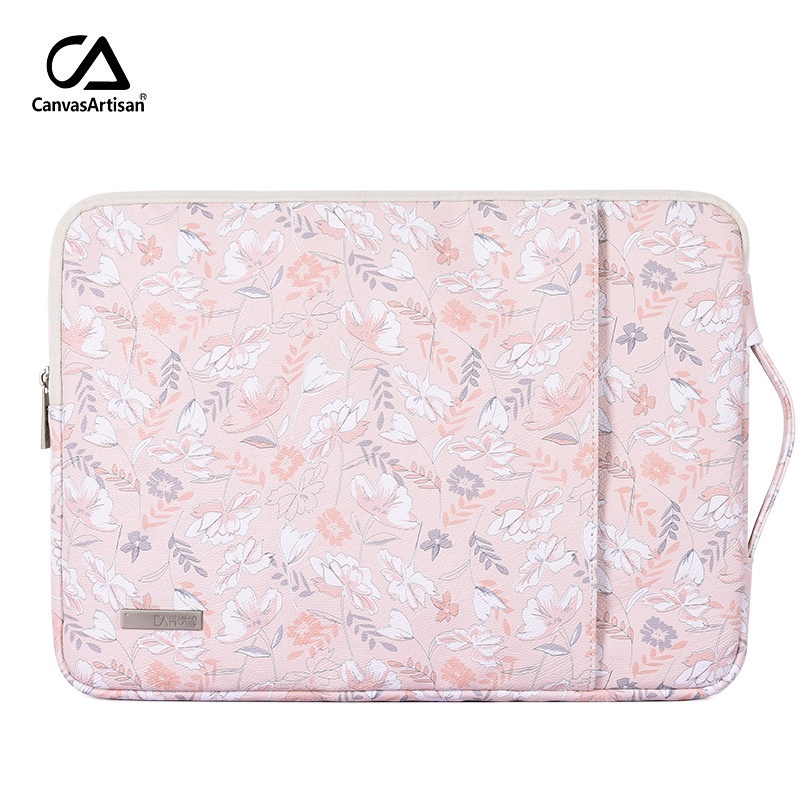 CanvasArtisan Túi da đựng laptop có ngăn trước chống thấm nước in họa tiết hoa cho Matebook Air Pro 11/12/13/14/15 Inch