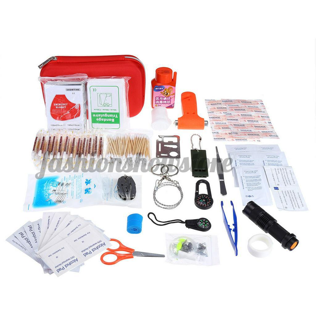 Wonderful 250Pcs 9pcs Emergency Survival First Aid Kit Bag Hiking Adventures Gear For Home Outdoor FASHIONSHOWSTORE