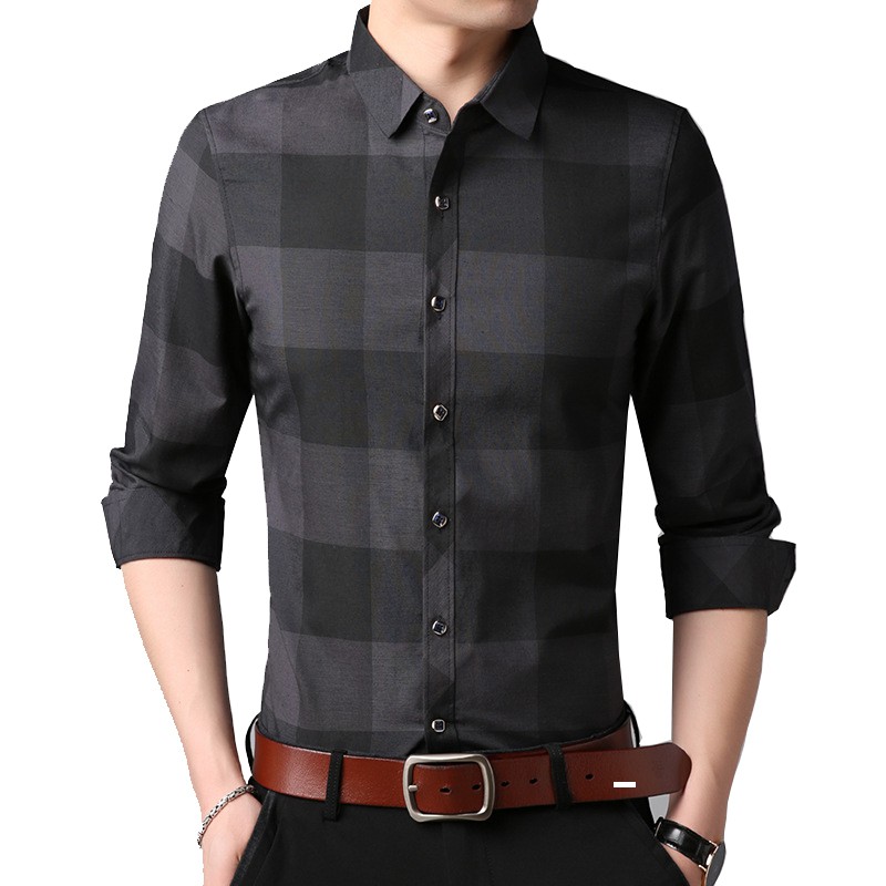 Áo Sơ Mi Nam FLASHBACKS Dài Tay -  Kẻ Caro - Thời Trang Nam - Vải Lụa Cao Cấp Thoáng Mát - AD000001