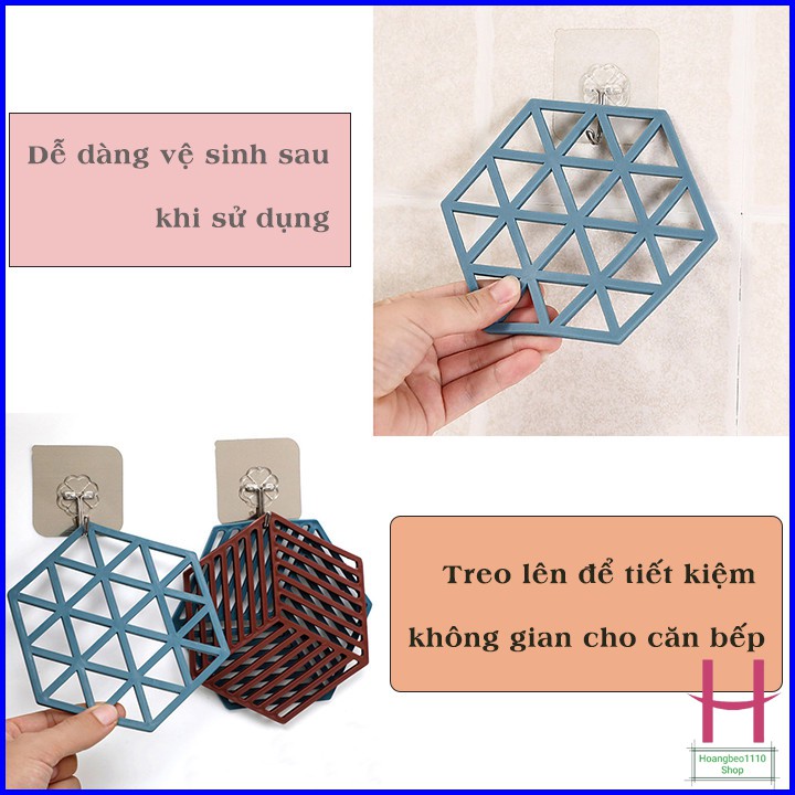 Miếng lót nồi Silicon hình lục giác chịu nhiệt - chịu lão hóa tốt