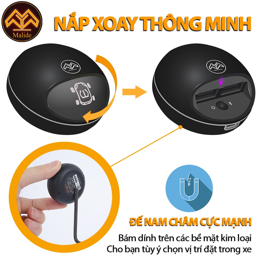 [CHÍNH HÃNG] Cảm biến áp suất lốp van trong Malide kết nối APP di động + Đầu thu mini cảnh báo giọng nói - Model B06R03