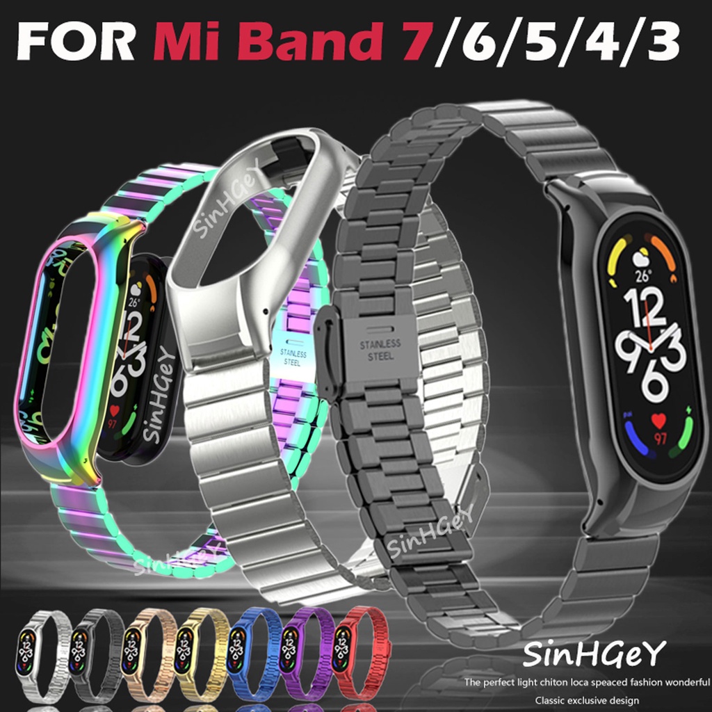 Dây Đeo Thay Thế Chất Liệu Thép Không Gỉ Cho Xiaomi Mi band 7 Mi band 3 / 4 / 5 / 6