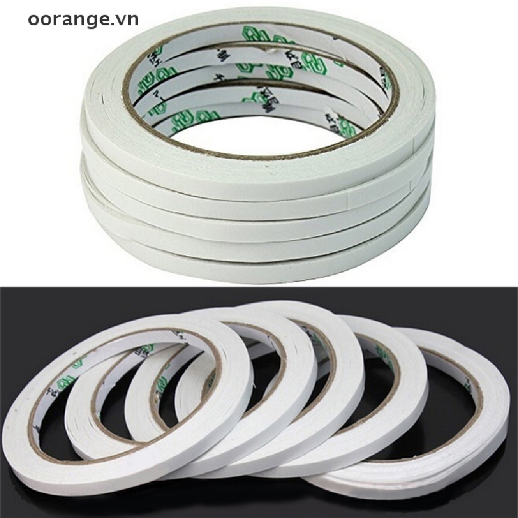 Set 2/10 cuộn băng keo hai mặt màu trắng độ dính cao cho văn phòng
