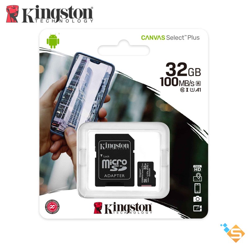 Thẻ Nhớ microSD Kingston 128GB 64Gb 32GB Canvas Select Plus Android A1 Read 100MB/s SDCS2 - Bảo Hành Chính Hãng 5 Năm