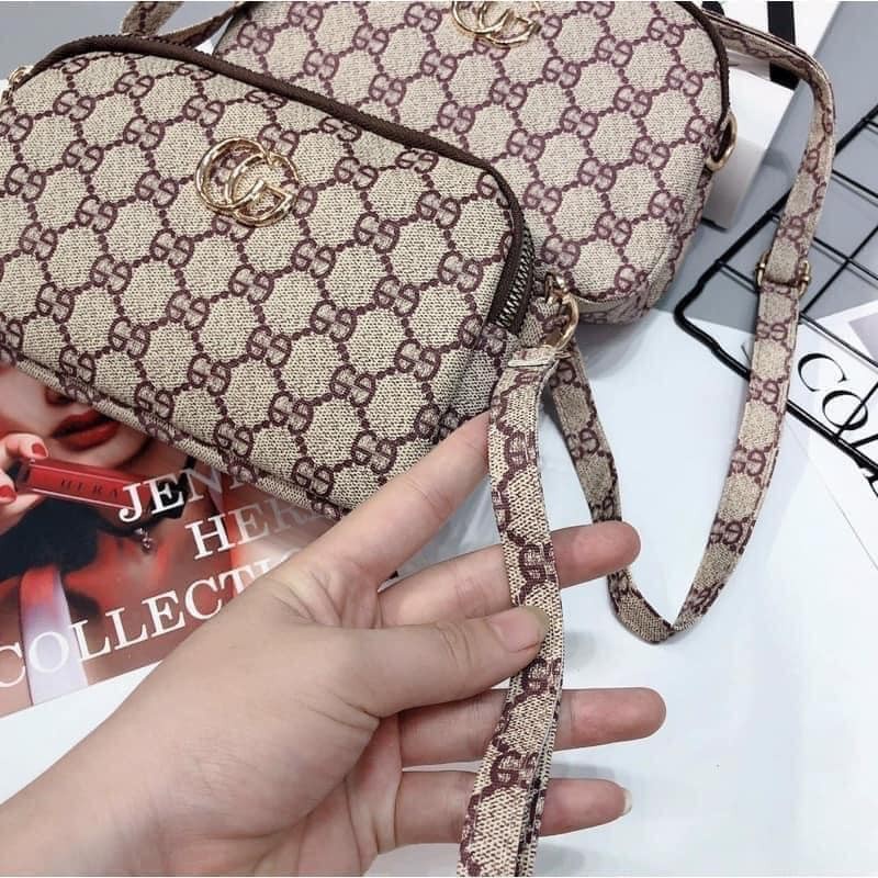 Túi ví cầm tay đeo chéo 3 ngăn size 20 thời trang nữ