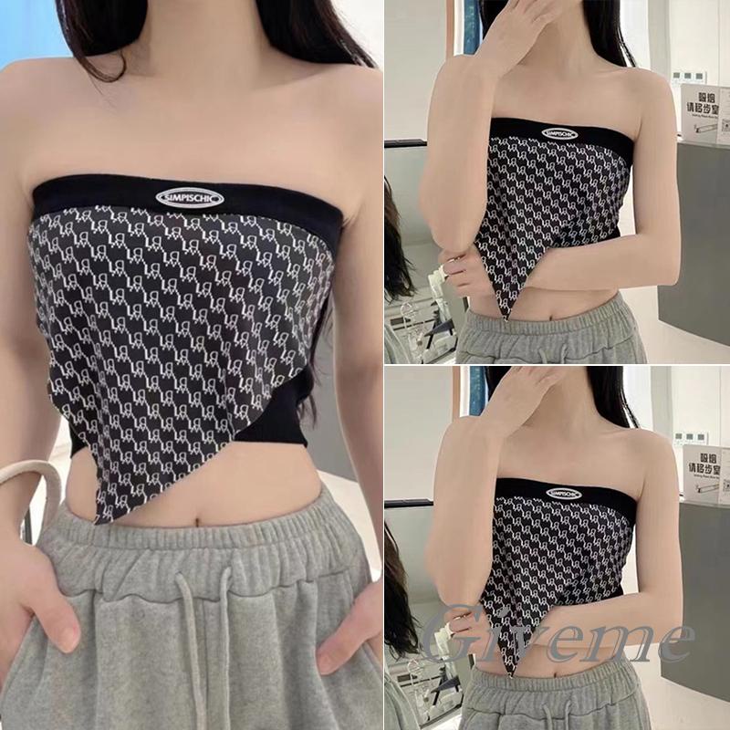 Áo Crop Top Cổ Thuyền Không Dây Thời Trang Nữ