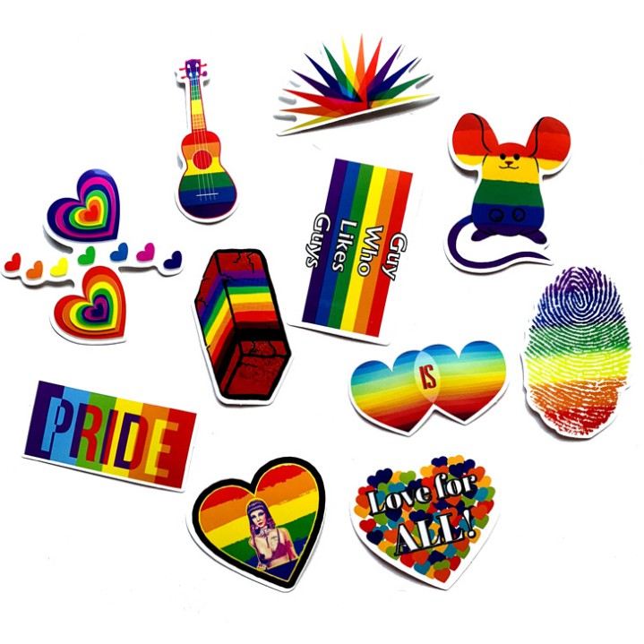 Bộ Sticker dán cao cấp chủ đề CẦU VỒNG LGBT - Dùng dán Xe, dán mũ bảo hiểm, dán Laptop... | BigBuy360 - bigbuy360.vn