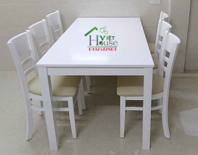 Set bàn ăn 6 ghế màu đen nệm đen (Freeship nt HCM, Dĩ An, Biên Hoà)