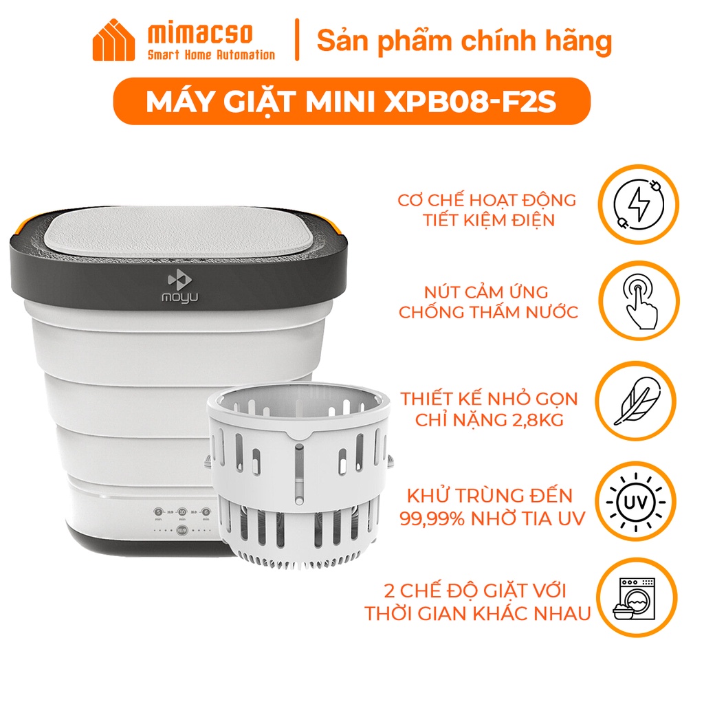 Máy giặt mini có lồng vắt Moyu XPB08-F2S