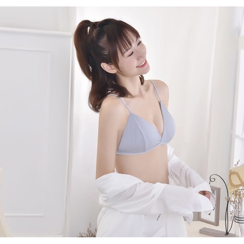 Áo Lót không gọng Tăm Lạnh - Đệm Mỏng Dây mảnh 1 Móc Cài