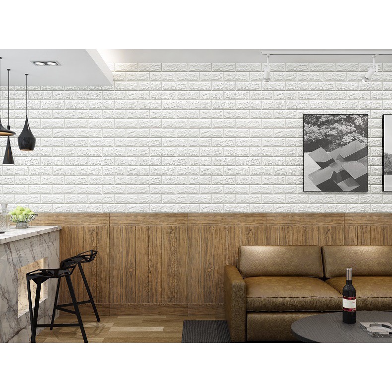 Xốp dán tường giả gạch 3D-kích thước 70x77 cm, đủ màu hàng đẹp