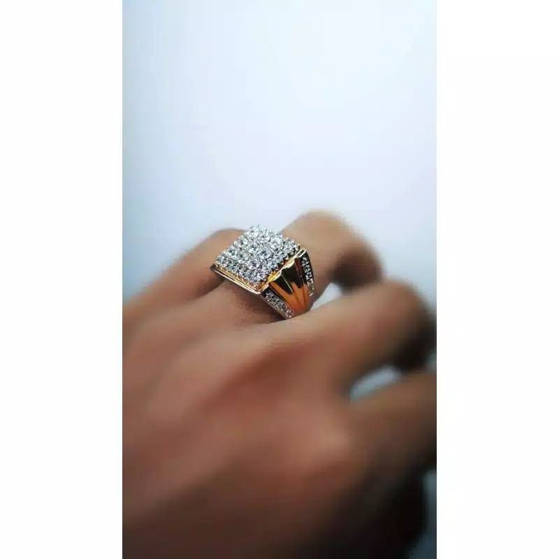 Nhẫn Mạ Vàng Trắng Đính Đá Zircon 9 Đôi