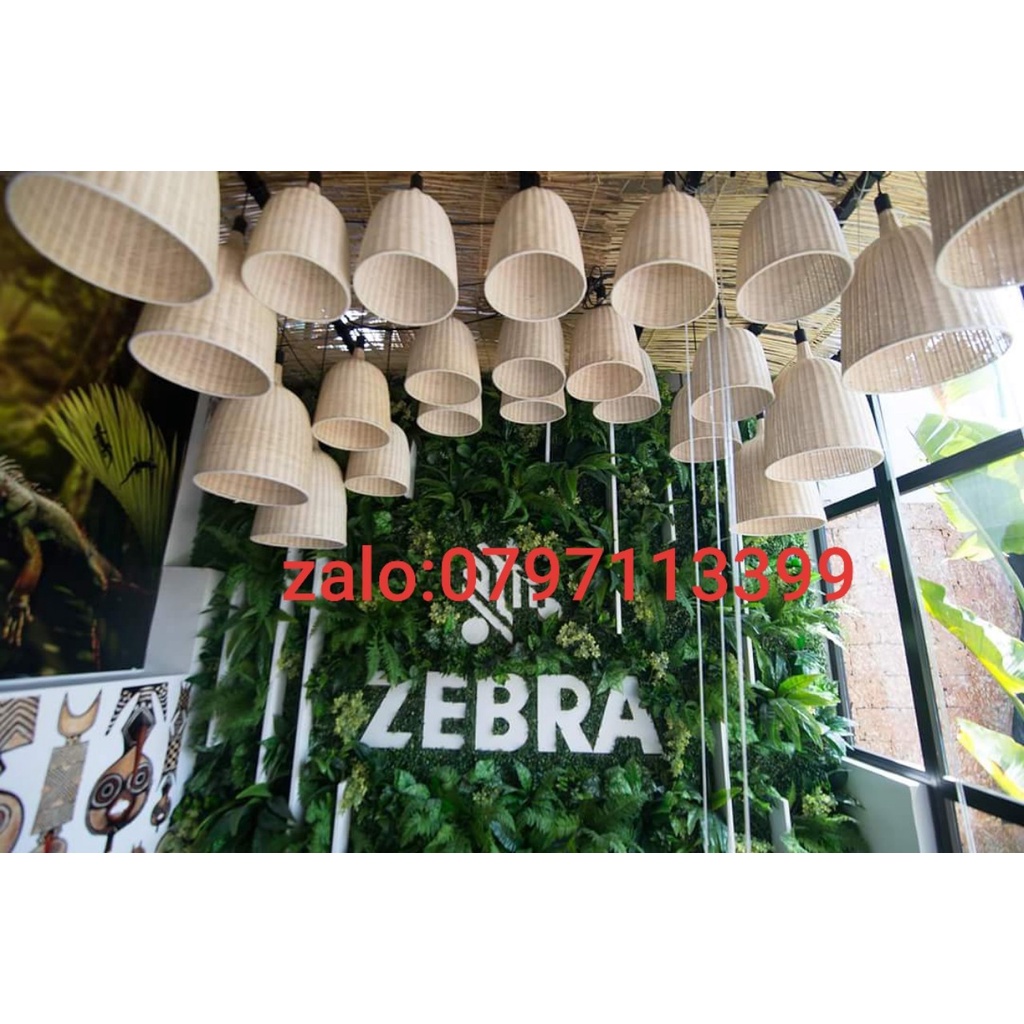 Đèn mây cổ chai  - Đèn mây tre trang trí, chao đèn thả trần