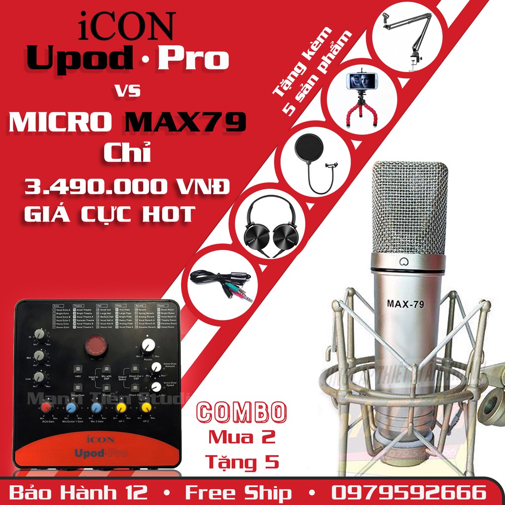 [Mã ELHACE giảm 4% đơn 300K] [COMBO HÓT] Icon Upod Pro + Micro Max 79 + Tặng Kèm 5 Phụ Kiện