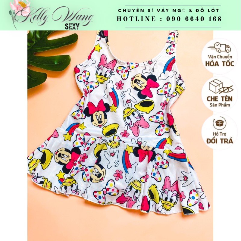 [mẫu vịt donal ] Đồ bơi bé gái 15-40 kg( ảnh thật) - váy bơi bé gái liền thân vịt donall -KellyWang