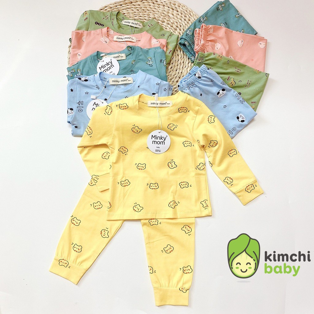 Bộ Dài Tay Cotton 100% Minky Mom Họa Tiết Động Vật Vịt Gà Dễ Thương Cho Bé MKM18