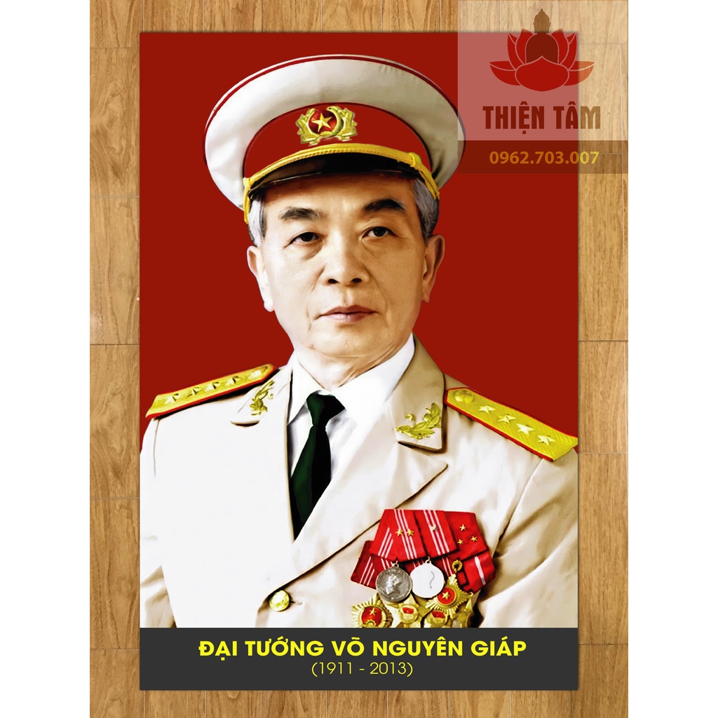 Tranh ảnh Bác Võ Nguyên Giáp 40x60cm bằng vải phủ bóng cao cấp dày dặn (KHÔNG KHUNG)