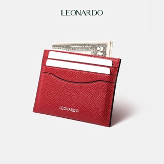 Ví nữ đựng thẻ Card Chuffy, ví nữ mini da Crossgrain thương hiệu Leonardo *