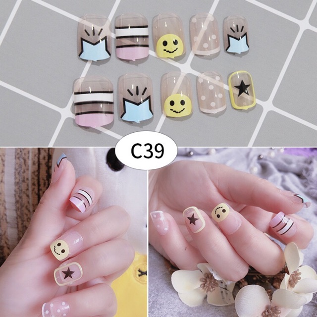 Bộ 24 móng tay giả kèm keo