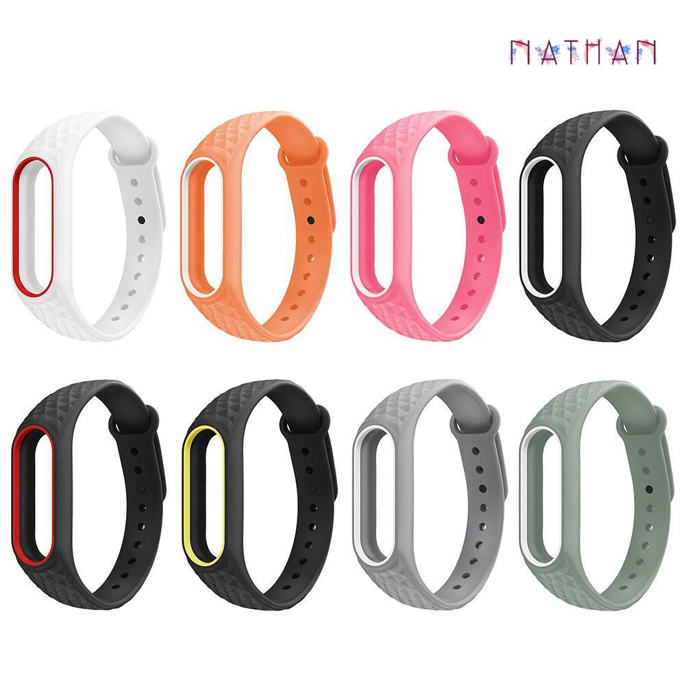 Dây Đeo Thay Thế Chất Liệu Silicon Màu Trơn Cho Xiaomi Mi Band 2