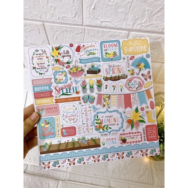 Sticker theo tờ trang trí love box , khung ảnh 3D ,Scrapbook chủ đề Happy và Happy Brithday không dán decal