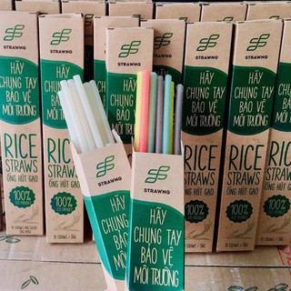 Ống hút bột gạo - 10 ống/hộp - 6mm - MÀU TRẮNG SỮA