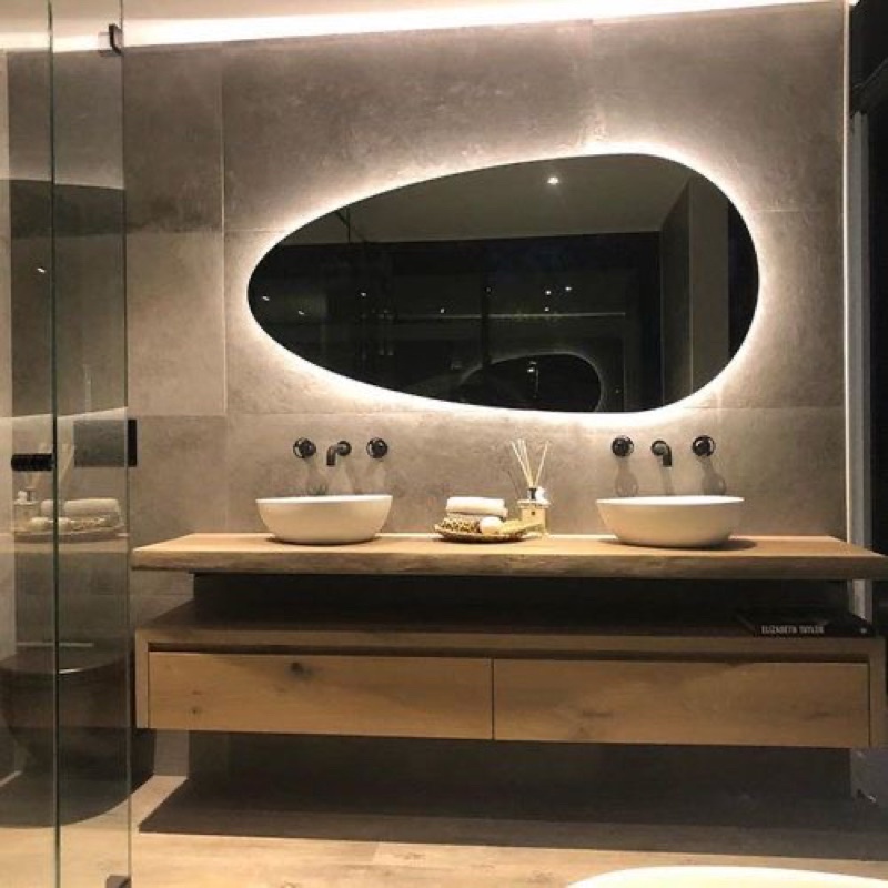 Gương treo tường decor led💕SALE OFF💕Gương hạt nước Gương oval