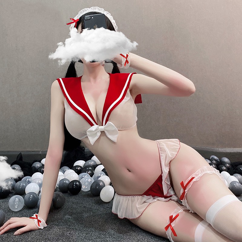 Đồ ngủ nữ sexy gợi cảm phong cách cosplay nữ sinh trong suốt | BigBuy360 - bigbuy360.vn