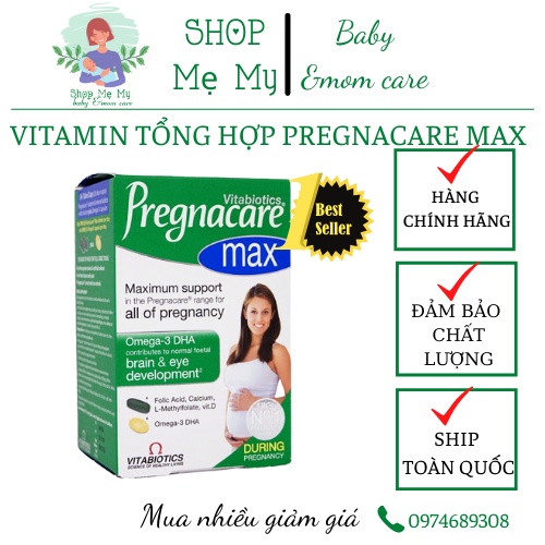 Vitamin tổng hợp cho mẹ bầu Pregnacare Max 84 viên Shopmemy