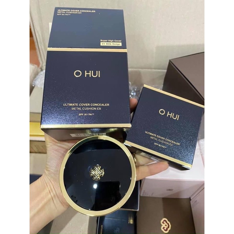 SET PHẤN NƯỚC OHUI ULTIMATE COVER CONCEALER METAL CUSHION EX- siêu phẩm dành cho các ce Dầu - Nhờn