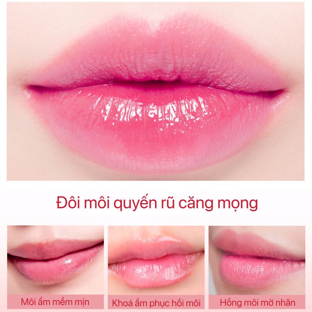 Son dưỡng đào KISS BEAUTY đổi màu trong suốt lá vàng dưỡng môi hồng môi Crystal Change Gold Lipstick KISS05 | BigBuy360 - bigbuy360.vn