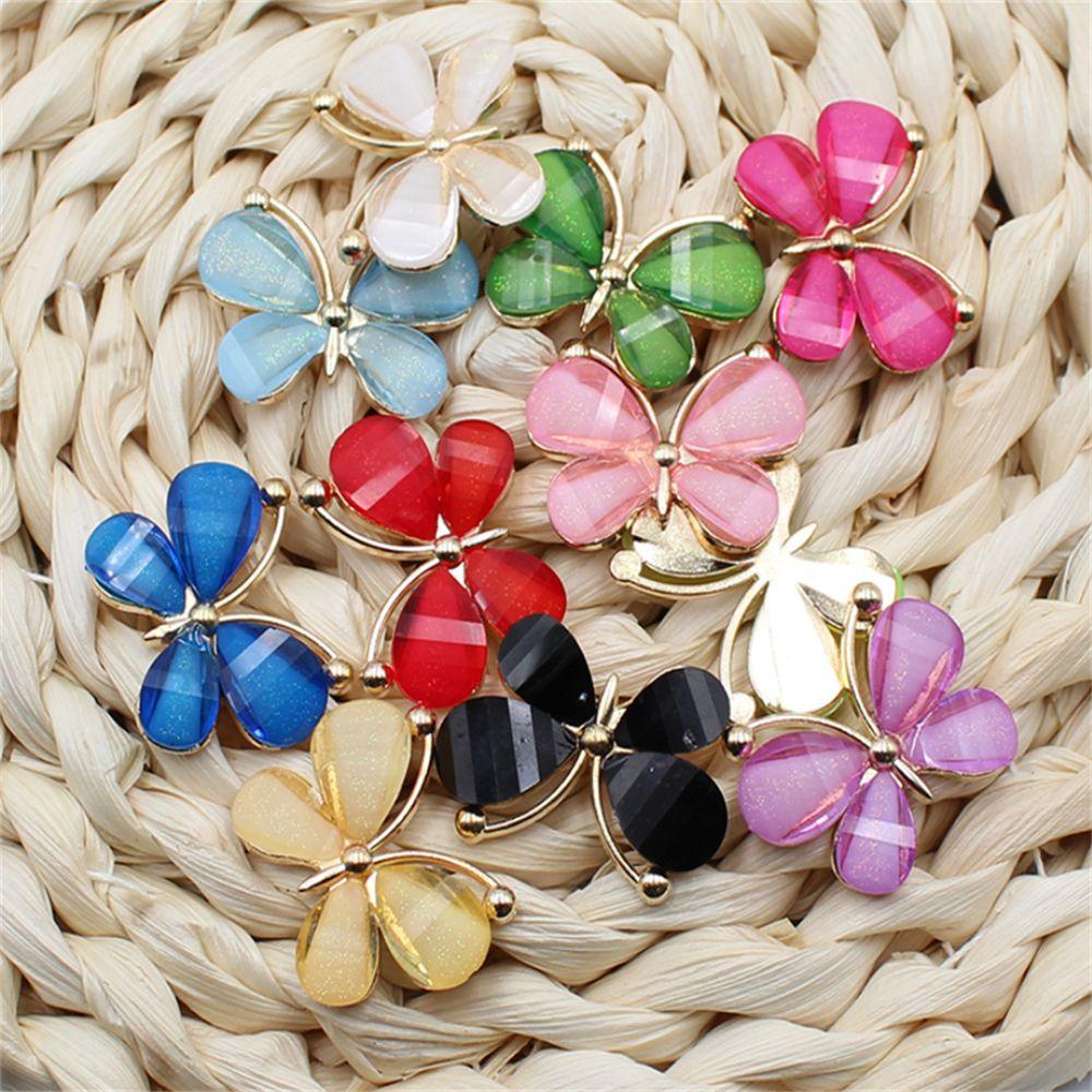 CACTU Bộ 10 Phụ Kiện Làm Trang Sức Bằng Hợp Kim Thủy Tinh Nhiều Màu Sắc