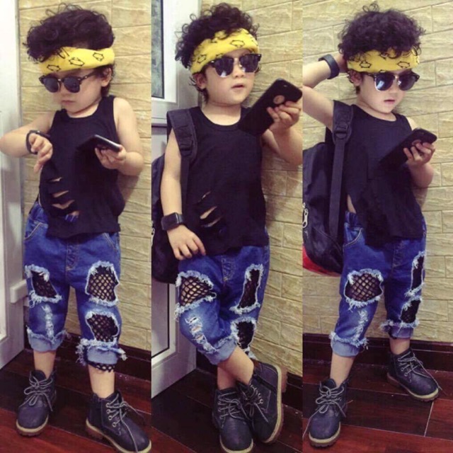 Quần bò rách cho bé