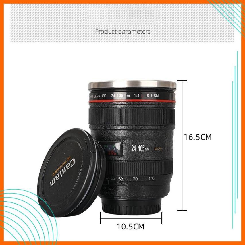 (Hàng Mới Về) Ly Giữ Nhiệt CaFe - Cốc Giữ Nhiệt CaFe Tự Động Khuấy Hình Ống Kính Lens Máy Ảnh