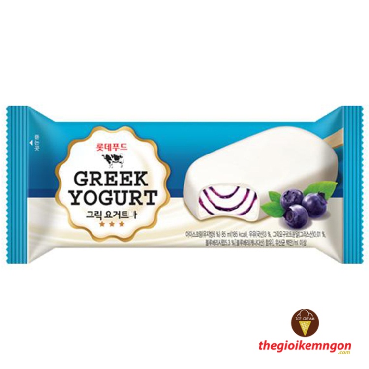 Kem sữa chua Hy Lạp việt quất Lotte Greek Yogurt Blueberry Hàn Quốc 85ML
