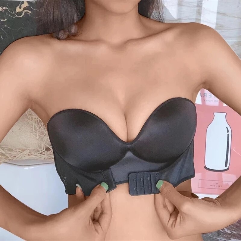 Áo Lót Nâng Ngực Nữ Không Dây Không Đường May Cup ABC