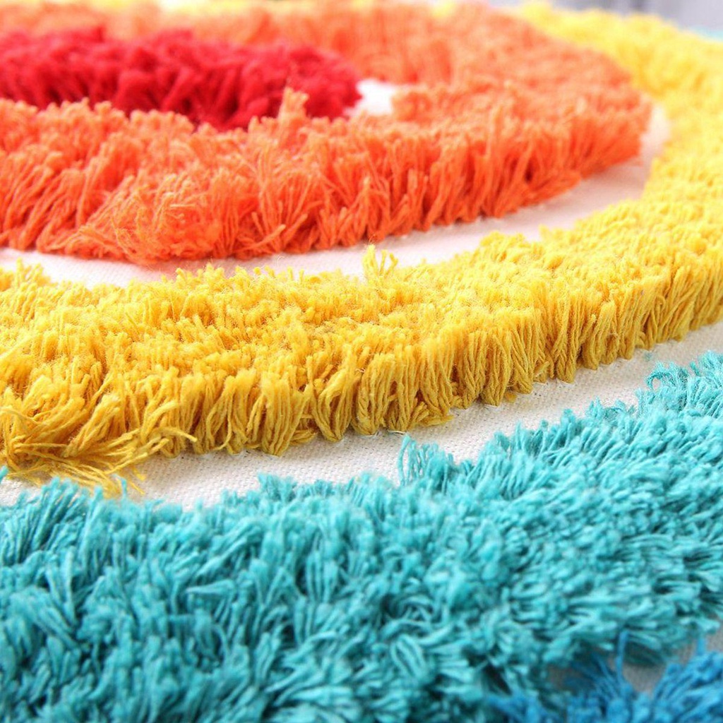 YIYU 1 Vỏ Gối Mềm Màu Cầu Vồng Trang Trí Phòng Ngủ